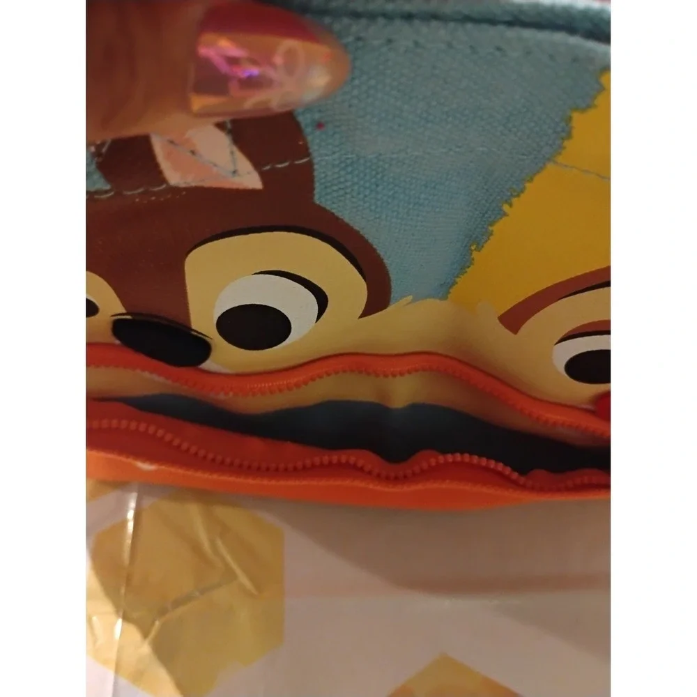 Disney Store Chip n Dale Canvas Mini Tote Bag Orange Blue Yellow New NWT